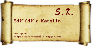 Sáfár Katalin névjegykártya