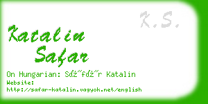 katalin safar business card